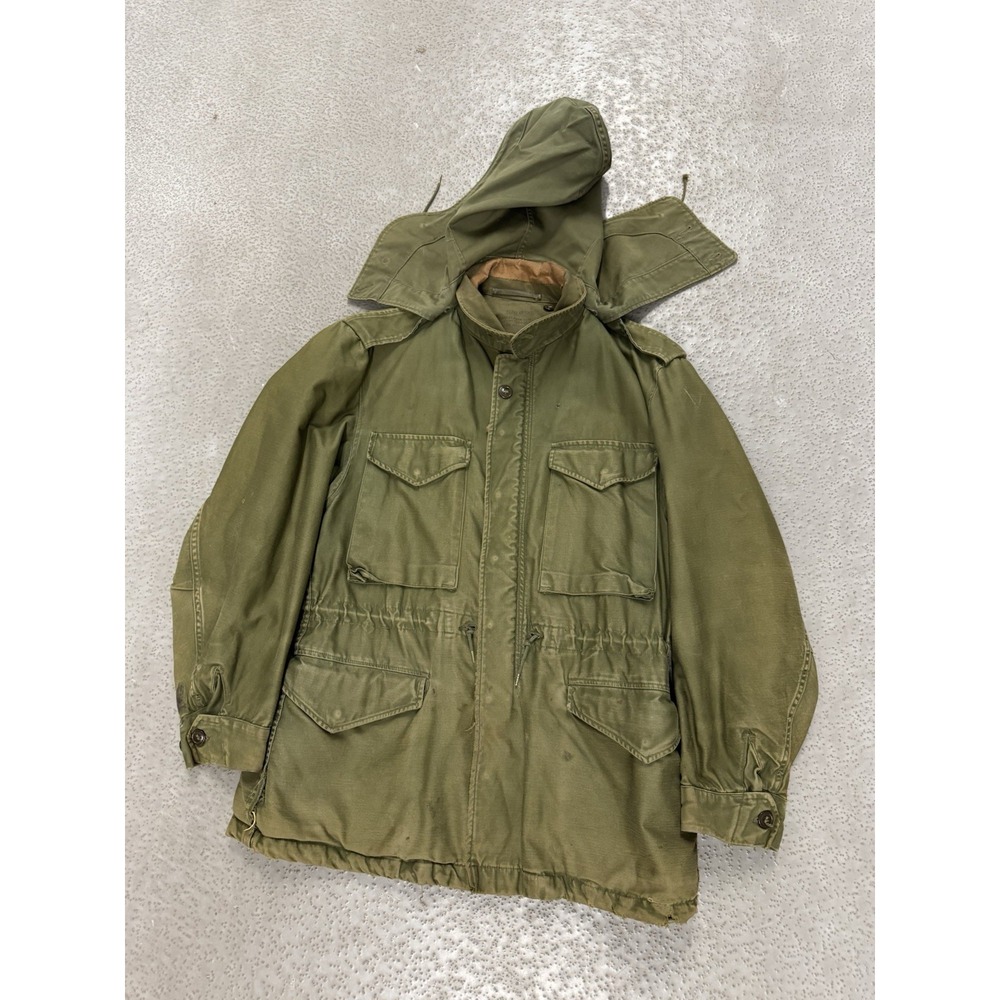 Vintage US Military M1951 Field Shell Jacket Mens Small Grn‎ OG107 Sateen Korean